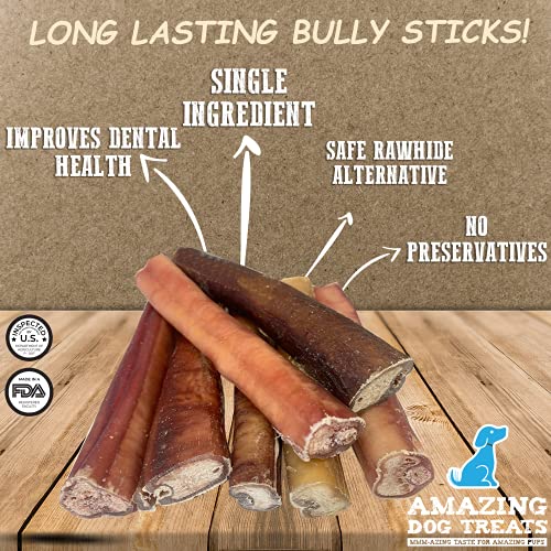 Bully Sticks 6 Inch [Extra Thick 20 Pcs/Pck] Premium Bully Stick