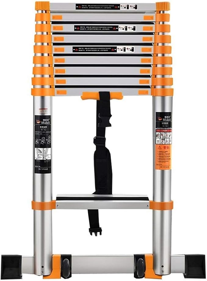 Climb Telescoping Ladder, Aluminum Extension Portable Heavy Duty MultiPurpose Ladders with