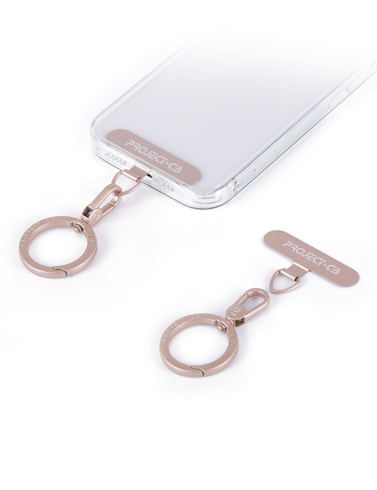project-cb Phone Tether Tab, Lanyard Patch, Phone Stand, Strap Tab, Phone Key Ring, Ring Holder (Pink)