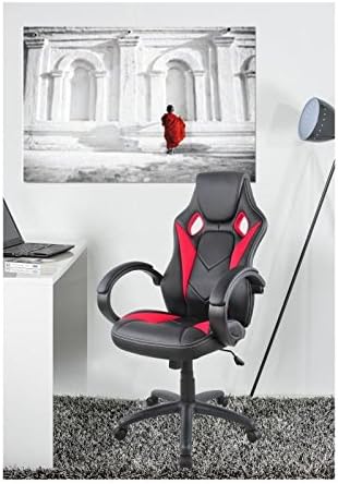 Hamilton Fauteuil De Bureau Baquet Noir Et Rouge Amazonfr