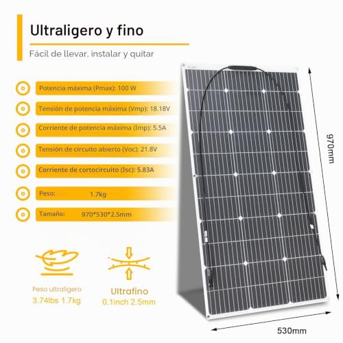 100W Flexible Solar Panel Solar Panel Ideal for Isolated Systems Network Outdoor Activities
