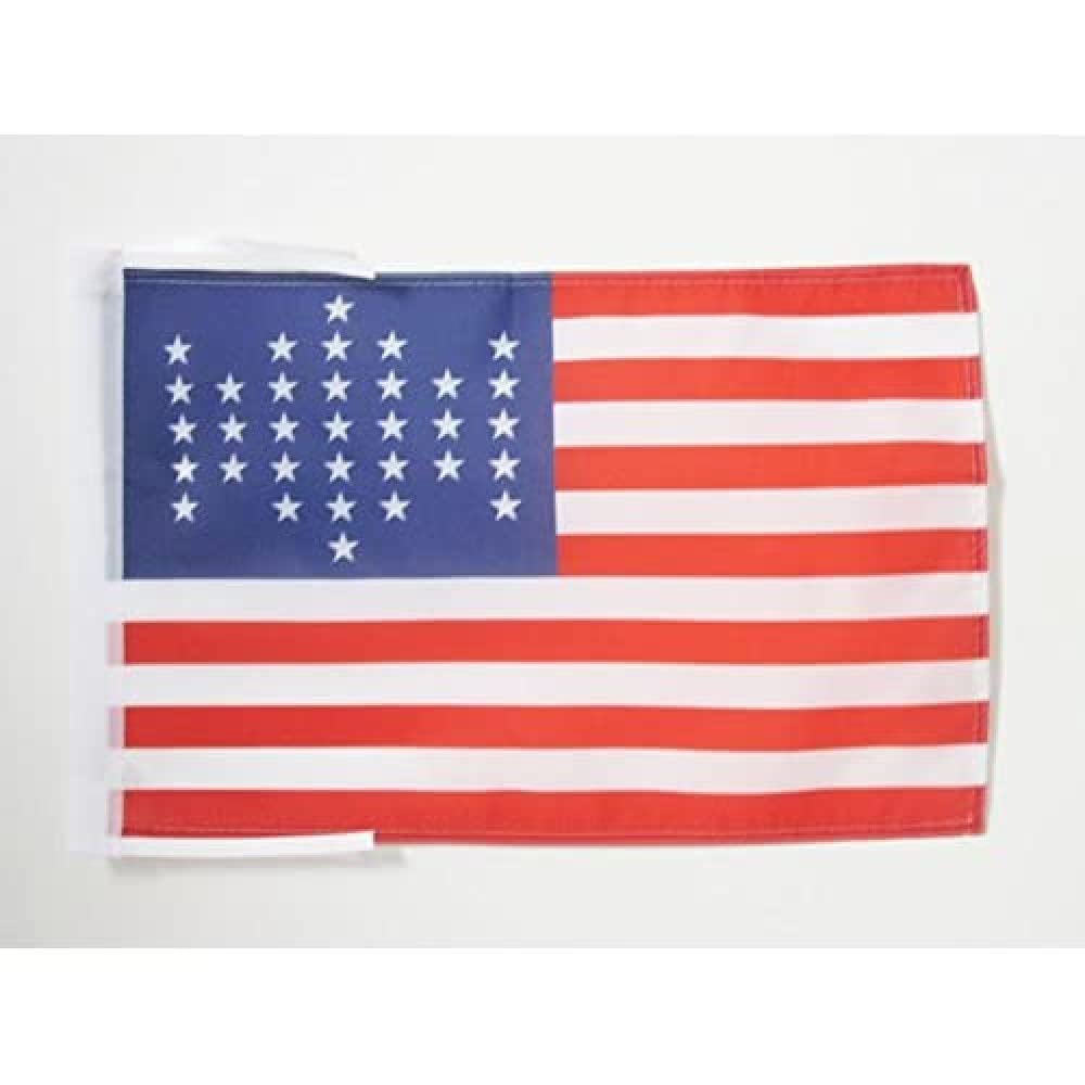 AZ FLAG - USA 33 stars Flag - 18'' x 12'' - 100% Polyester US - American Small Banner with Two Cords - Fade Resistant - Vivid Colors - 18x12 in - 45x30 Cm — image 1
