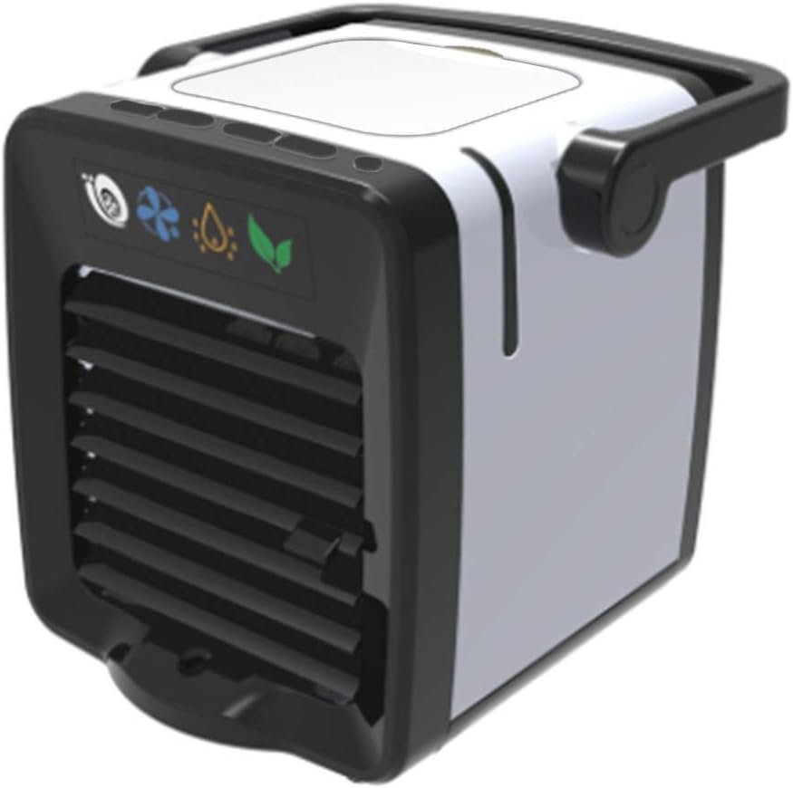 Amazon Com Usb Portable Air Conditionerair Cooler Fan Personal Air Cooler Mini Air Purifier Perfect For Home Office Dorm Nightstand With 7 Color Night Light Four Speed Wind Speed Design Cooling Fan White Home Improvement