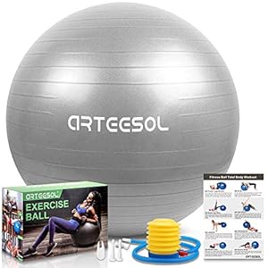 arteesol-Exercise-Ball-Gym-Ball-Anti-Burst-Yoga-Ball-45cm55cm65cm75cm-Extra-Thick-Swiss-Ball-with-Pump-for-Fitness-Birthing-Physio-Balance-Pilates Blackace arteesol Exercise Ball, Gym Ball Anti-Burst Yoga Ball, 45cm/55cm/65cm/75cm Extra Thick Swiss Ball with Pump…