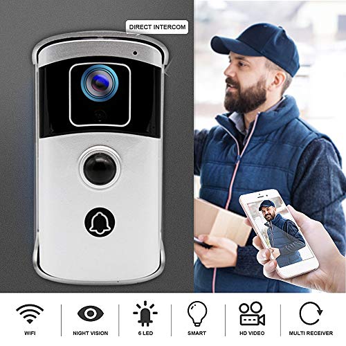 Wireless WiFi HD 1080P Alarm Smart Phone APP Remote Control Video Doorbell Rainproof IR-Cut Intercom Camera Motion Detect Door Phone Ring Bell Home Security System