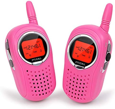 Kids Walkie Talkies, 2 Way Radio 3 Miles UHF Walkie Talkies 22 Channel FRS/GMRS Kids Walkie Talkies (1 Pair) Pink, Mini Walkie Talkie Toys for Kids/Children