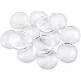 Faxco 30 Pieces 40mm Clear Glass Dome Cabochons, Flat for Jewelry Making | 30 Glass Dome Cabochons, 40mm, Clear Flat Back, Photo Pendant, Cameo, Earring, Ring, DIY Craft