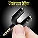 AFUNTA Audio Stereo Splitter Kit for Headset, U Shape 3 Pin 3.5mm Jack to 2 Headphone + U Shape 4 Pin Adapter to 2 3.5mm 4 Pin Earphone with Mic for Phones, Computers, MP3, Tablet, Etc.