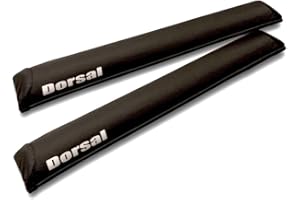 DORSAL Aero Roof Rack Pads - Sunguard (No Fade) for Factory and Wide Crossbars - Pack of 2 for Surfboards Kayaks Sups Snowboards PVC 34" Inch Black