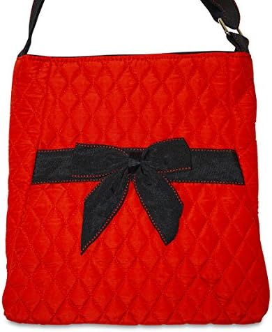 Rosenblue Quilted Hipster Cross-Body Bag (Red with Black Trim)