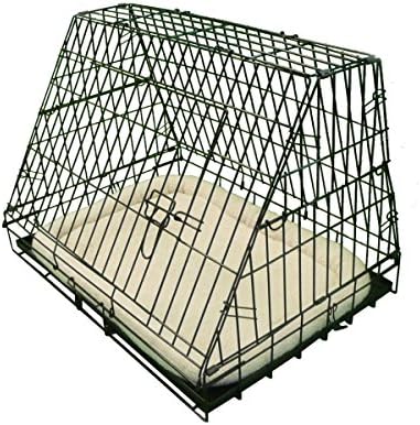 Ellie-Bo Black Deluxe Slanted 30-Inch Folding Dog Cage with Tray & Bed Mat