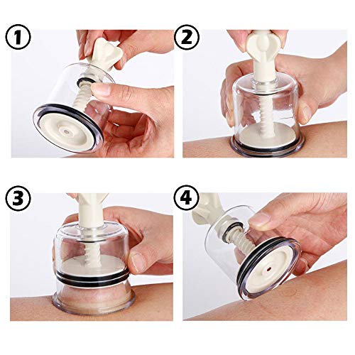 SuperMMarK 2 Pieces Vacuum Cupping, Hand-Powered Vacuum Pump Massage Cups Full Body Massage Suction Tool & Breast Twist Massage Pump (X-Large)