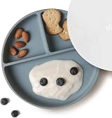 Moonkie Suction Plate for Babies & Toddlers - Silicone Divided Plate with Lid