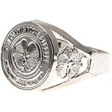 Celtic FC Official Football Gift Silver Plated Crest Ring (Medium) - A Great Christmas / Birthday Gift Idea For Men And Boys