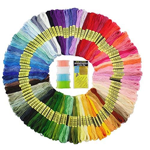 Premium Rainbow Color Embroidery Floss - Cross Stitch Threads - Friendship Bracelets Floss - Crafts Floss - 100 Skeins Per Pack (Bag)