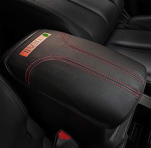 Nayilin Fit For Nissan X Trail Car Armrest Box Cover,Auto Interior Accessories Armrest Protect Trim,Artificial Leather Armrest Mat 1pcs Fit for Nissan X-Trail 2014 2015 2016 2017 2018（Black with Logo）