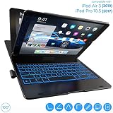 iPad Air 3 Case with Keyboard (10.5", 2019) - Backlit - 360 Rotatable - Wireless - iPad Air 3rd Generation - Keyboard Case - iPad Pro 10.5 Case with Keyboard