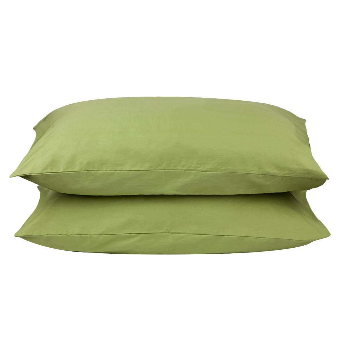 mookaitedecor 100% Cotton Olive Green Pillow Cases 2 Pack, Queen Size Large Solid Colour Light Green Decorative Pillowcase Cushion Covers for Bedroom Sofa Couch, 30 x 18 Inch/76 x 45 cm โ image 1