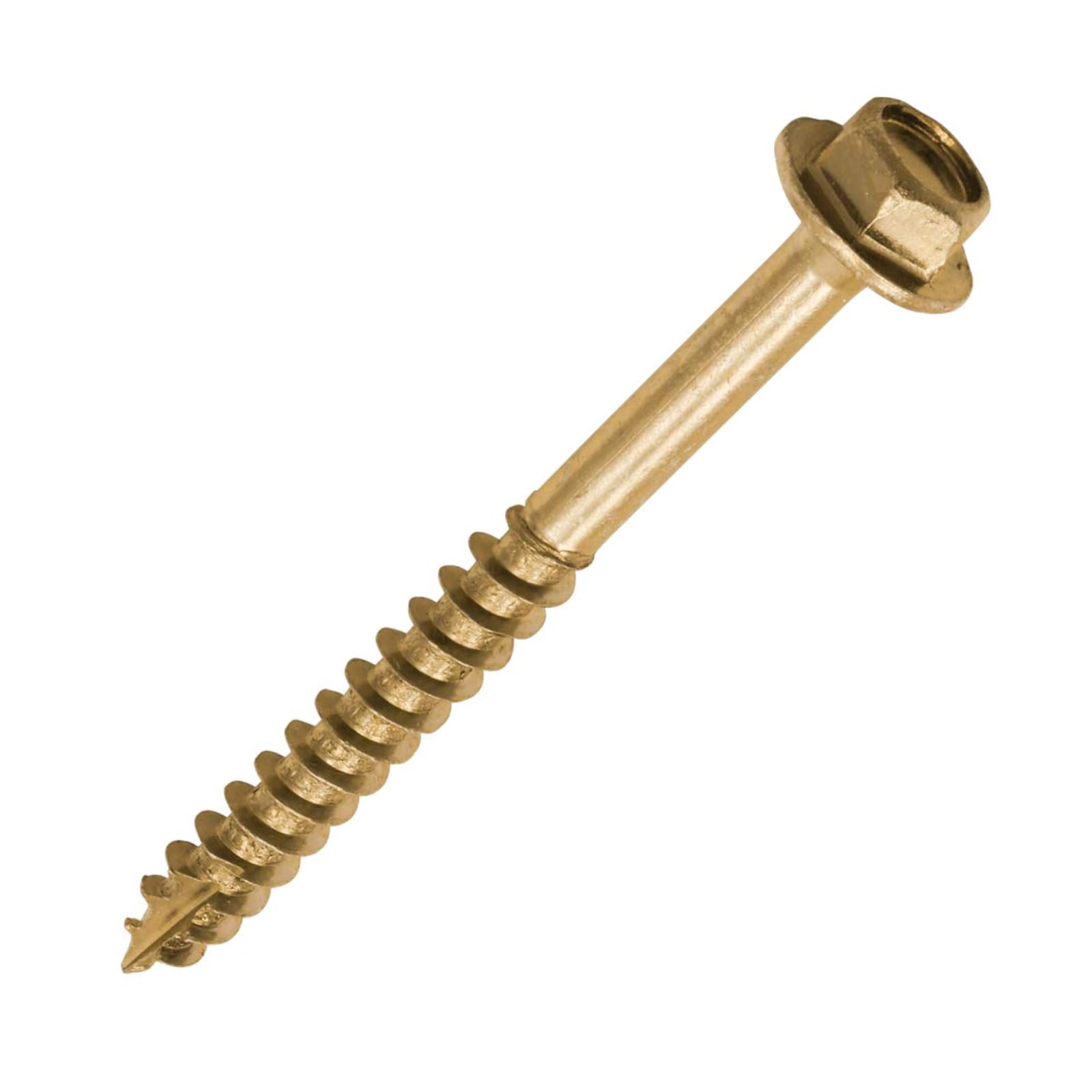 MultiScrew 6.0 x 50mm Advanced Turbo Coach Screws Slash Point Hex Flange Head, Fast Solo Coach Screw Yellow for Wood Timber Sleeper - Pack of 20