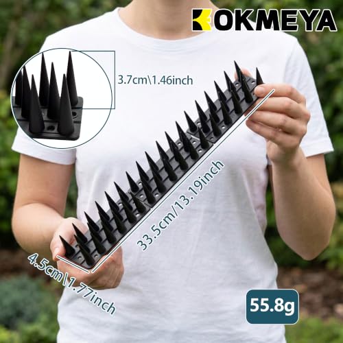 KOKMEYA Anti-Pigeon Spikes Plastic (2 m, 6 Pieces, Transparent) – Bird Repellent for Balcony, Gutter & Guardrail – Against Pigeons, Seagulls & Cats – Resistant