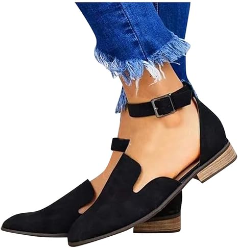 Amazon.com: HIRIRI Women's Wide Width Flat Sandals Buckle Strap Summer Shoes Leather Comfortable 