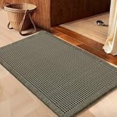 IM HOME Waffle Bath Mat Olive Green 32"x20", Boho Woven Modern Bath Mat Rugs, Absorbent Non Slip Bathroom Rugs, Soft Washable Bath Rugs with Tassels for Bathroom, Bedroom, Kitchen, Shower, Tub