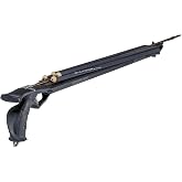 SALVIMAR Hero Nightmare Speargun for Spearfishing - Underwater Hunting Speargun with Asymmetrical Elliptical Aluminum Barrel, Double 16 mm Elastics, Heavy Metal 350 Release