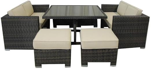 Kontiki Dining Sets Wicker Small Ideal For 4 Seats Amazon Ca
