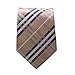 Secdtie Men's Brown Black White Checks Jacquard Woven Silk Tie Formal Necktie