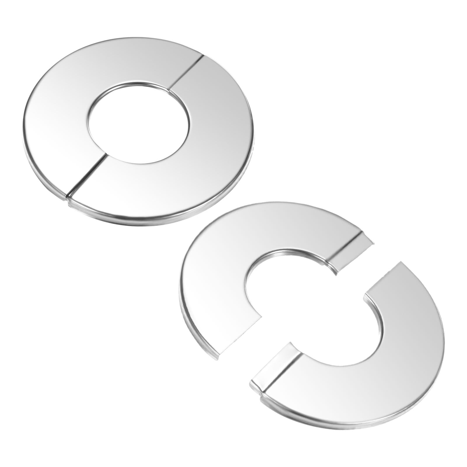 Photo 1 of M METERXITY 2-Pack Wall Split Flange, for 1 Inch/25mm OD Pipe 304 Stainless Steel Escutcheon Plate Round Self-Adhesive Plumbing Cover Plates for Water Pipe/Faucet