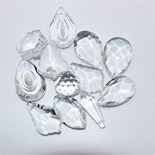 Waltz&F 12pcs Clear Crystal Chandelier Lamp Lighting Drops Pendants Balls Prisms Hanging Glass Prisms Parts Suncatcher Home/House Decor