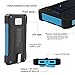 Solar Charger Battery Matone Portable 10000mAh Solar Battery Charger Shockproof With Light Dual USB output Solar Powered Phone Charger for iPhone, iPod, iPad, Samsung, HTC, GPS & Gopro Camera (Blue)