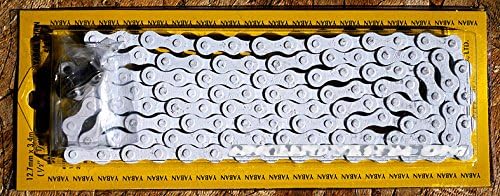 Made In Taiwan! YABAN COLORED BICYCLE CHAIN - All White, 1/2"X1/8" X 112L, FOR SINGLE 1-SPEED, FIXIE FIXED GEAR ROAD BIKES AND BEACH CRUISER BIKES