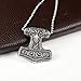SINLEO Men's Stainless Steel Viking Norse Odin Thors Mjolnir Hammer Pendant Necklace 24inch Chain