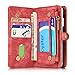MOONORN iPhone 7 Plus/iPhone 8 Plus Wallet Case - Detachable Leather Phone Wallet Magnetic Flip Case Shockproof Cell Phone Case with Credit Card Slots (Red)