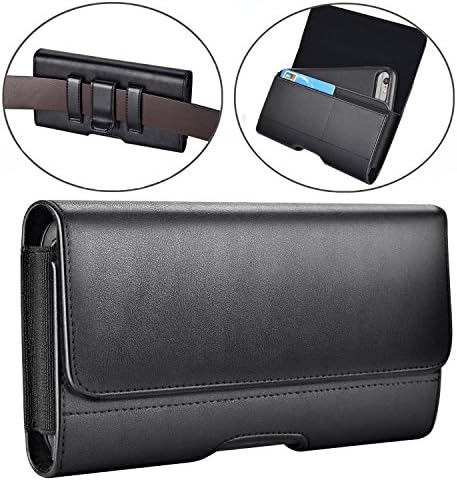 Google Pixel XL Holster Case,Google Pixel XL 2 Case, Dlames Premium Leather Holster Belt Clip Case with Loops for Google Pixel XL/Nexus 6P - Built In ID Card Slot - Black