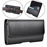 Motorola Moto Z Play DROID Case, Dlames Leather Pouch Holster Belt Clip & Loops Case for Moto Z Force DROID Edition, Moto Z2 Force, Moto Z2 Play, Z Play - Black