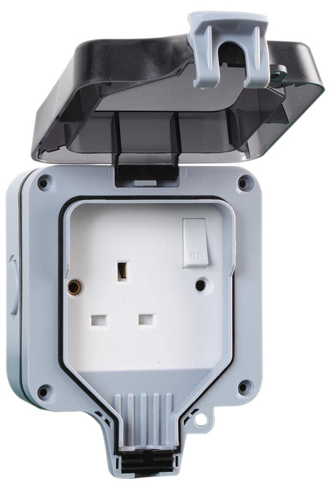 PRO ELEC PELB1119 Outdoor DP Switched Socket, 1 Gang, 13A, IP66