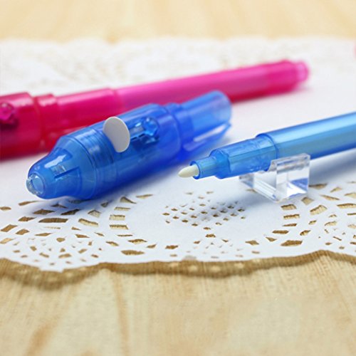 Susada 6Pcs/Set Invisible Ink Pen Built In UV Light Magic Marker For Pen Safety To Use Accent Pen-Style Retractable Highlighter