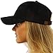 CC Beanie Everyday Faux Suede 6 Panel Solid Suede Baseball Adjustable Cap Hat Black