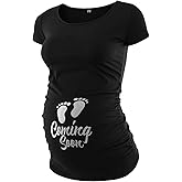 Funny Maternity Shirts for Women - Soft Comfortable Graphic Womens Pregnancy Tops Short Sleeve