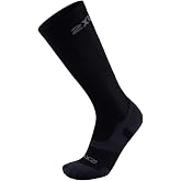 2XU Vectr Full Length Sock, Black/Titanium, Small