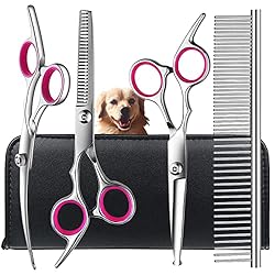 TINMARDA Dog Grooming Scissors Set with Safety