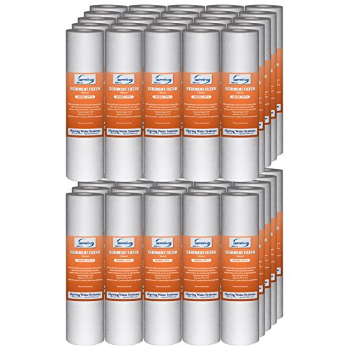 Ispring 1m-50pk 1-micron 10-inch by 2.5-inch sediment f…