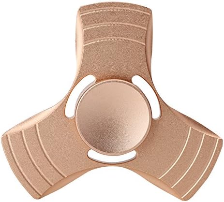 Tri-Fidget Hand Finger Spinner Metal Toy Time Killer for ADD, ADHD, Anxiety, and Autism Adult Children,Gold