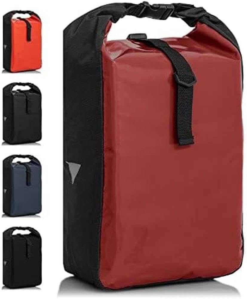 BÜCHEL Merlot Bicycle Bag for Pannier Rack, Water-Repellent and up to 10 kg Load Capacity, Bicycle Pannier Rack Made of Tarpaulin, Pannier Rack Bag, Bicycle Rear Bags