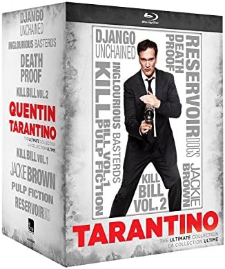 Quentin Tarantino: Ultimate Collection Bluray Boxset Region free Includes: 8 great Tarantino films: Django Unchained; Inglourious Basterds; Death Proof; Kill Bill Vol. 1; Kill Bill Vol. 2; Jackie Brown; Pulp Fiction; Reservoir Dogs Bluray