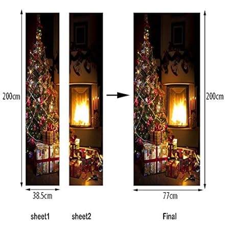 Wapel Christmas 3d Door Bedroom Wooden Door Christmas