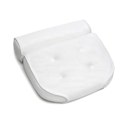 Asallway1 Pcs Luxurious Bath Pillow, No More Mold Quick Drying Mesh, Anti-Slip 3D SPA Breathable Home Bath Pillow Head Neck Rest Relax 4 Suction Cup