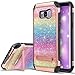 UARMOR Case for Galaxy S8 Plus, Samsung Galaxy S8 Plus Case, Luxury Glitter Bling Rugged Shockproof Dirtproof Stand Hybrid Slim Sparkle Shiny PU Leather Hard Case for Samsung Galaxy S8 Plus, Rainbow